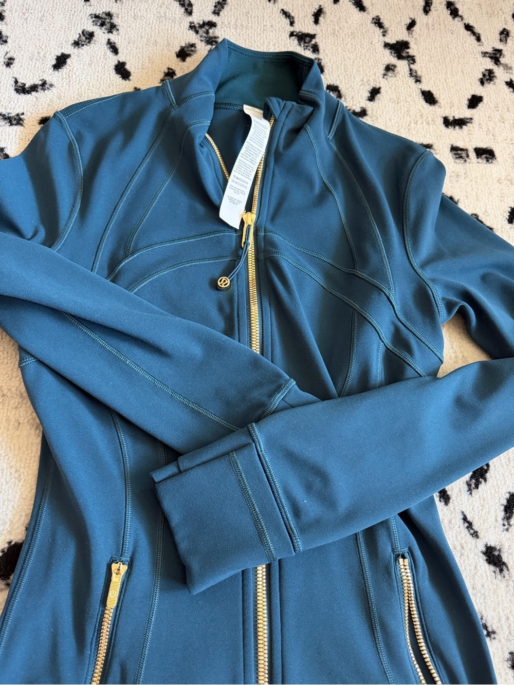 lululemon athletica Teal Zip Define Jacket Gold Zipper Indochine Blue 4 Nulu - Picture 3 of 5
